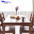 天米 TIMI 北欧白橡实木餐桌椅 简美胡桃色1.2米1.4米餐厅家具 长方形一桌四椅(胡桃色 1.2米+4把高背椅)第4张高清大图