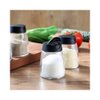 4个装调味瓶套装 厨房家用带盖玻璃盐味精调料盒 创意烧烤调味罐(黑色4个装)