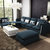 北欧布艺沙发深蓝色撞色设计师简约现代可拆洗客厅组合套装送抱枕(组合2个双人+1个脚踏+单人位)第4张高清大图
