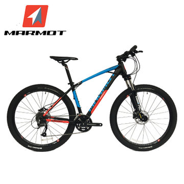 MARMOT土拨鼠变速自行车山地车男女式单车铝合金自行车车27速(浅灰色 标准版)