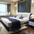 乔林曼兰 现代简约 边柜式床底 头层牛皮时尚皮床(紫白 1.8×2m床+乳胶床垫)第4张高清大图