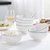 8件套 陶瓷碗盘餐具套装带勺子家用碗盘子米饭碗(黑边 4人餐具8件套（圆碗）)第2张高清大图