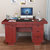 木巴简约办公桌现代家用写字台小户型台式电脑桌书桌组合 老板桌(棕色1.2米XZT010 默认)第2张高清大图