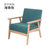 一米色彩 简易沙发 北欧田园布艺双人单人沙发椅小型实木简约日式沙发(酒红色 双人位)第3张高清大图