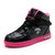 淘诺冬季加棉加绒女童皮面运动跑步鞋二棉保暖儿童板鞋 型号9039(38 黑色)第4张高清大图