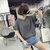 葩葩乐奇棉T恤夏季新款麻彩宽松短袖上衣女rihan7089(深灰色 XL)第5张高清大图