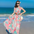莉菲姿 胖MM大码大摆夏雪纺显瘦海边度假沙滩裙中长款连衣裙宽松长裙(粉红色 L)第2张高清大图