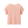 艾米恋镂空针织短袖女夏季2021新款宽松t恤罩衫粉色圆领外搭上衣(粉橙 S)