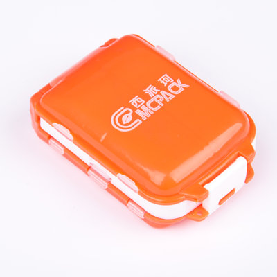西派珂cmcpack日式药盒创意便携小物件收纳盒进口塑料可爱糖果盒分格盒(橙色)