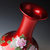景德镇陶瓷器水晶釉花开富贵中国红花瓶 现代家居客厅工艺品摆件(默认)第3张高清大图