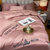 公主风水洗棉四件套夏季冰丝床上用品床单被套三件套欧式裸睡床品(城堡-粉灰)第4张高清大图