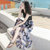 2018夏装新款女装大码高腰雪纺半身裙显瘦a字裙沙滩裙开叉长裙子(图片色XZ16A2)(XL)第3张高清大图