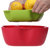 西派珂双层创意水果盘零食糖果干果盒欧式时尚水果盆套装组合果盆(绿黄套装)第2张高清大图