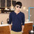 男士长袖t恤打底衫秋季潮流 韩版修身棉纯色男式秋衣(蓝色 XL)第3张高清大图