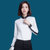 Mistletoe2017春夏新款女士长袖职业装正装修身工作服袖子拼接长袖(白色 XL)第5张高清大图