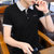 X17纯棉短袖T恤男POLO衫夏季新款韩版潮流半袖翻领体恤上衣XCF0188(深蓝色 M)第5张高清大图