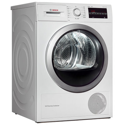 博世(Bosch) WTW875600W 9公斤 进口热泵干衣机(白色) 智能烘干 衣干即停 绒毛过滤系统