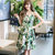 Mistletoe2017新款女装夏装 绿色心情印花吊带修身夏季新品连衣裙F6667(绿色 XL)第2张高清大图