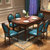 美天乐 美式餐桌实木伸缩餐桌椅组合实木饭桌家用4/6人桌复古家具(胡桃色 一桌八椅（皮椅）)第4张高清大图