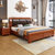 恒兴达 实木床1.8米中式橡胶木色双人床经济型简约现代小户型主卧储物床软靠床(1.5*2米海棠色 床+床头柜*2)第5张高清大图
