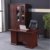 华杭 办公桌油漆木皮1.4米办公桌职员桌办公用桌子 HH-BG8501(红胡桃色 油漆)第5张高清大图