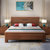 吉木多 胡桃木实木床中式1.5米，1.8米现代简约主卧婚床卧室家具单双人床(1.5*2米胡桃色 单床)第4张高清大图
