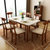 古宜（Guyi） 纯实木餐桌椅组合 北欧现代简约红橡木 一桌四椅饭桌钢化玻璃组合(1.36*0.8米餐桌)第2张高清大图