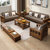 亚格林   中式 沙发组合客厅整装全实木中式家具布艺沙发简约沙发(原木色 单人位)第3张高清大图