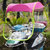 电动车遮阳伞雨棚摩托车踏板车挡风罩透明防晒雨伞全封闭遮阳车蓬SN7806(五代红有后视镜)第3张高清大图