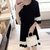 Mistletoe女装新款纯色喇叭袖韩版显瘦中袖圆领连衣裙(黑色 XXL)第5张高清大图