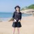 2018秋款长袖小外套+半身裙两件套洋气套装女秋装时尚潮套装裙(黑色)(L)第2张高清大图