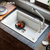科恩纳石英石水槽单槽一体厨房洗菜盆花岗岩家用商用加厚洗碗水池(D750珍珠白高配套餐)第3张高清大图