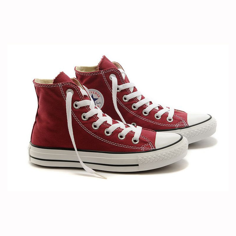 converse匡威常青经典款高帮多色可选休闲运动帆布鞋酒红色