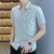 夏季男装短袖休闲商务男士衬衫1000-239(绿色 M)第4张高清大图