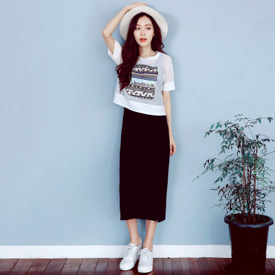 预售款预计7.6日发货韩都衣舍2017韩版女装夏装新款显瘦两件套短袖连衣裙JM5212蒖0420(黑色 S)
