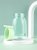 卡西诺塑料水杯女夏天儿童小学生简约防摔便携带盖运动水壶茶杯子(莫兰迪绿色420ML【无茶隔-密封防漏】)第3张高清大图