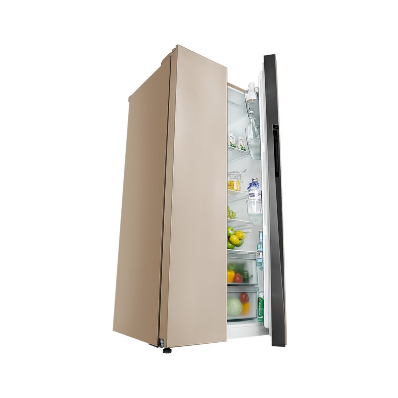 美的bcd525wkpzme无霜双开门风冷智能变频对开门家用电冰箱芙蓉金