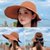 SUNTEK太阳帽女夏季2021新款草帽空顶帽子沙滩凉帽遮阳帽防紫外线防晒帽(收藏加购优先发货 13款波浪皮粉A02-C)第4张高清大图