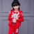 花样童依童装2017新款儿童冬季运动套装女童中大童大卫衣三件套装加绒加厚(红色 110CM)第2张高清大图