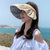 巴洛尼莫 防晒帽女防紫外线沙滩遮阳帽夏季骑车空顶遮脸太阳帽子贝壳帽(奶贝紫)第5张高清大图