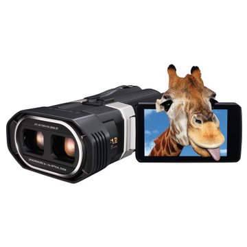 JVC GS-TD1AC 高清闪存摄像机 数码摄像机（黑色）330万像素 5倍光学变焦(3d)/10倍光学变焦(2d) 闪存 3.5寸屏 裸眼3D