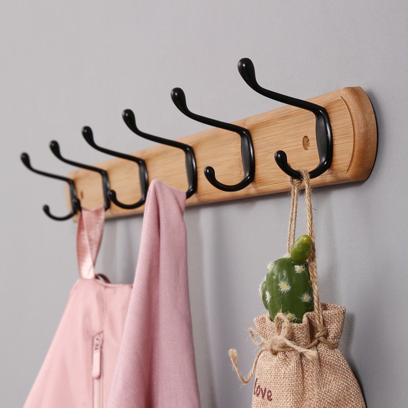 墙上挂衣架壁挂衣服挂架挂钩衣勾挂包架墙壁免打孔长排创意挂衣钩白色