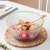 欧式大号透明锤目纹玻璃碗沙拉碗家用单个大碗水果碗创意个性餐具(8.25英寸深邃黑（送2个果叉）)第2张高清大图