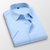 传奇保罗男士加肥长袖白衬衫商务休闲正装职业工装衬衣夏季男短袖（S-5XL）DCZ2618A(蓝色 S)第2张高清大图