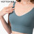 专业背心式仿震聚拢运动内衣跑步健身瑜伽文胸高强度支撑bra女(墨水蓝 XL)第3张高清大图