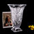 捷克波希米亚精刻水晶玻璃花瓶太阳花富贵竹家居摆件装饰礼品花瓶(捷克原装法兰花金色花瓶（35CM）)第6张高清大图