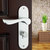 雨花泽（Yuhuaze）现代时尚室内房门锁 太空铝卧室房门锁具卫生间门把手 通用款砂白银色(3片合页一个门吸)第2张高清大图