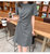 2021夏季韩版气质新款休闲风纯色抽褶圆领收腰显瘦连衣裙(黑色 S)第8张高清大图