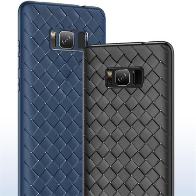 三星s8+手机壳 三星S8Plus保护套 三星s8+个性创意皮纹编织透气散热防摔软套(图1)