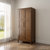 斯蒂朗 H02 实木两门衣柜 北欧收纳衣橱储物柜 现代简约卧室家具(胡桃色 默认)第2张高清大图
